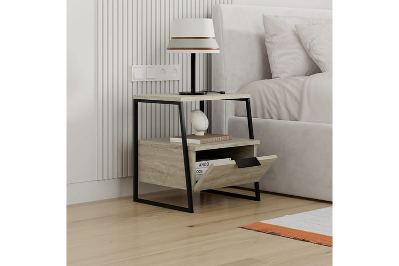 Natbord Kavilash Travertin - Travertin - Møbler - Borde - Aflastningsbord - Sengebord