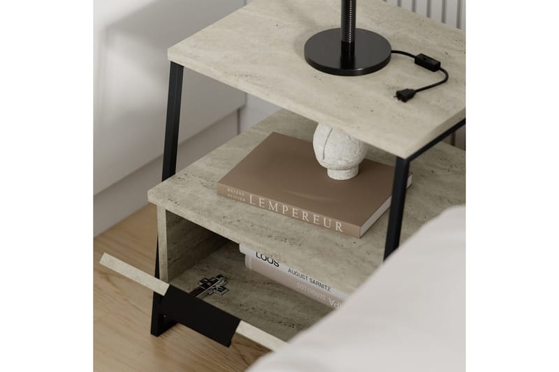 Natbord Kavilash Travertin - Travertin - Møbler - Borde - Aflastningsbord - Sengebord