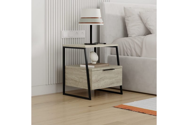 Natbord Kavilash Travertin - Travertin - Møbler - Borde - Aflastningsbord - Sengebord