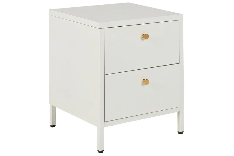 Natbord Kylea Hvid, guld - Hvid, guld - Møbler - Borde - Aflastningsbord - Sengebord