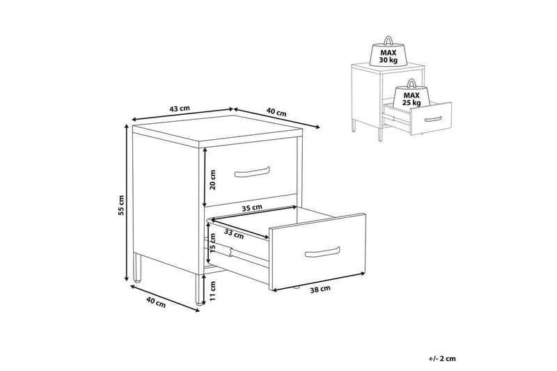 Natbord Malavi Blå - Blå - Møbler - Borde - Aflastningsbord - Sengebord