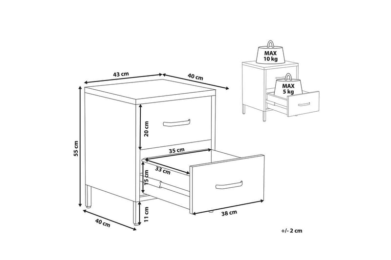 Natbord Malavi Grøn - Grøn - Møbler - Borde - Aflastningsbord - Sengebord
