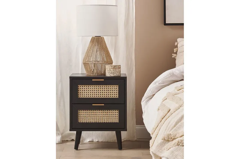 Natbord Opoco med 2 opbevaringsskuffer - Møbler - Borde - Aflastningsbord - Sengebord