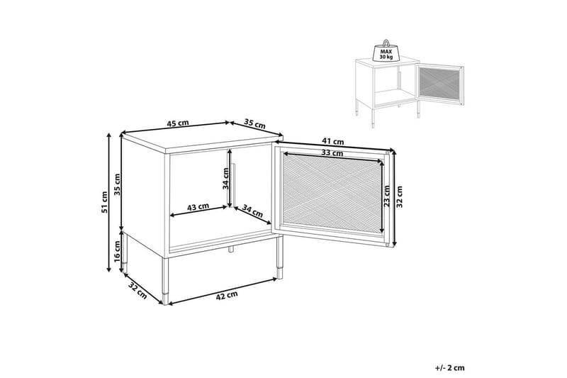 Natbord Ossett Hvid - Hvid - Møbler - Borde - Aflastningsbord - Sengebord