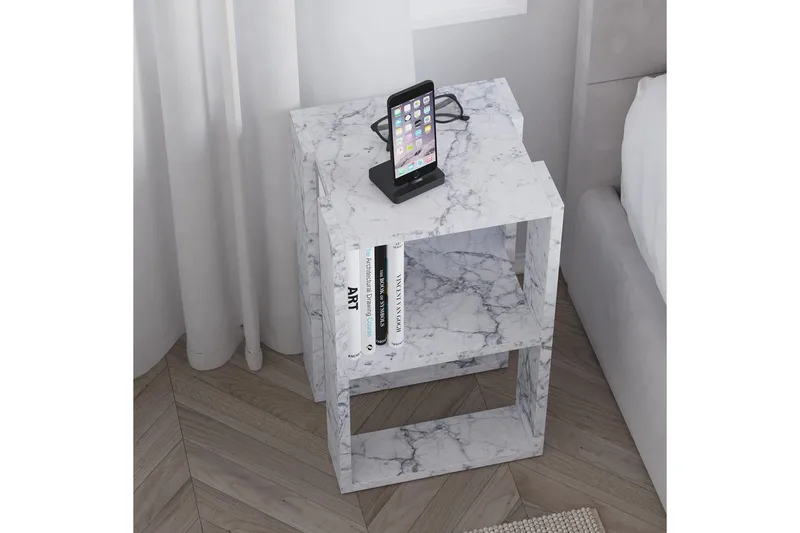Natbord Quival Carrara Marmor - Carrara Marmor - Møbler - Borde - Aflastningsbord - Sengebord