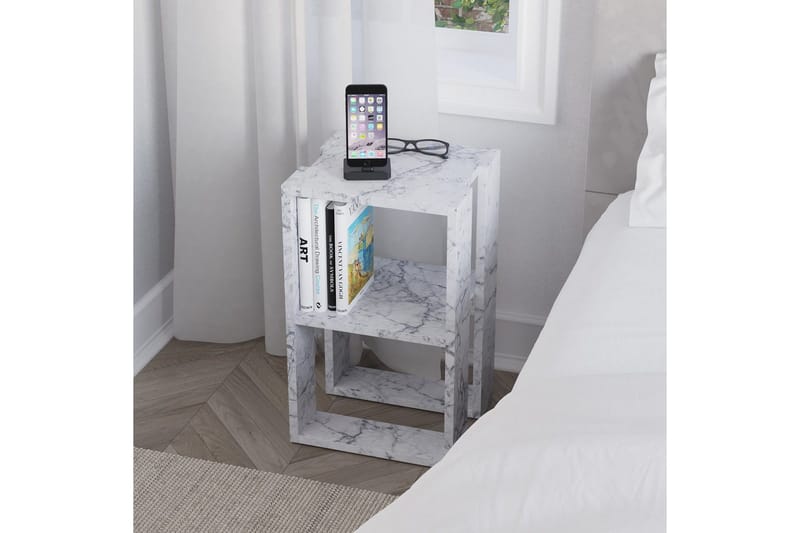Natbord Quival Carrara Marmor - Carrara Marmor - Møbler - Borde - Aflastningsbord - Sengebord