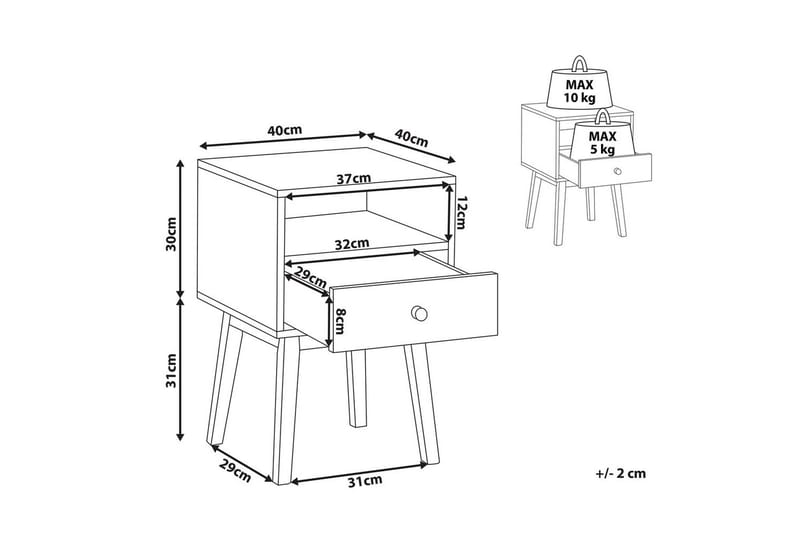 Natbord Rodes - Møbler - Borde - Aflastningsbord - Sengebord