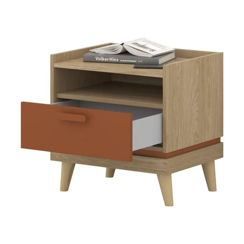 Natbord Scandi 1 skuffe - Oliebehandlet Eg - Møbler - Borde - Aflastningsbord - Sengebord