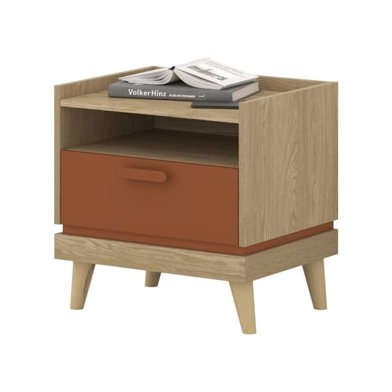 Natbord Scandi 1 skuffe - Oliebehandlet Eg - Møbler - Borde - Aflastningsbord - Sengebord