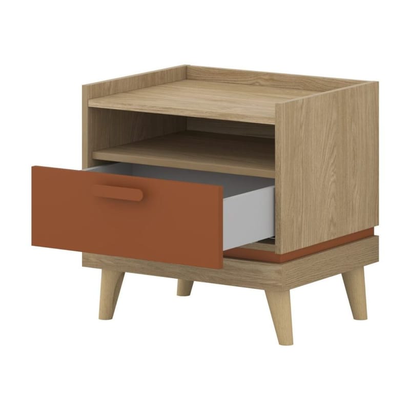 Natbord Scandi 1 skuffe - Oliebehandlet Eg - Møbler - Borde - Aflastningsbord - Sengebord