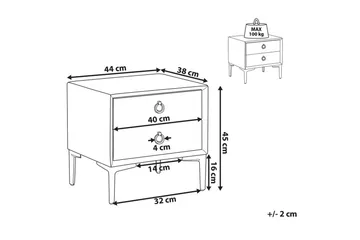 Natbord Sezanne Hvid, Sort - Hvid, Sort - Møbler - Borde - Aflastningsbord - Sengebord