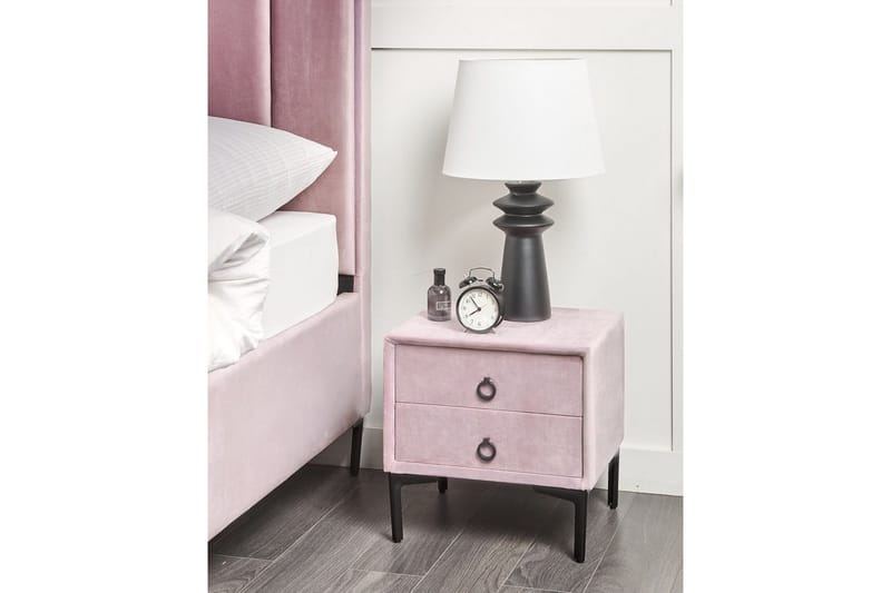 Natbord Sezanne Rosa, Sort - Rosa, Sort - Møbler - Borde - Aflastningsbord - Sengebord