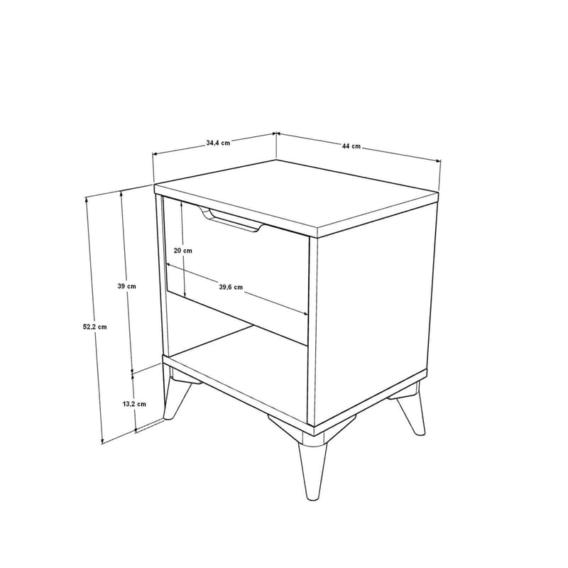 Natbord Skye Decor Bren (44 x 52,2 x 34,4 cm) Eg - Eg - Møbler - Borde - Aflastningsbord - Sengebord
