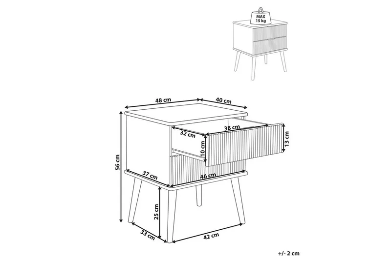 Natbord Timmins - Møbler - Borde - Aflastningsbord - Sengebord