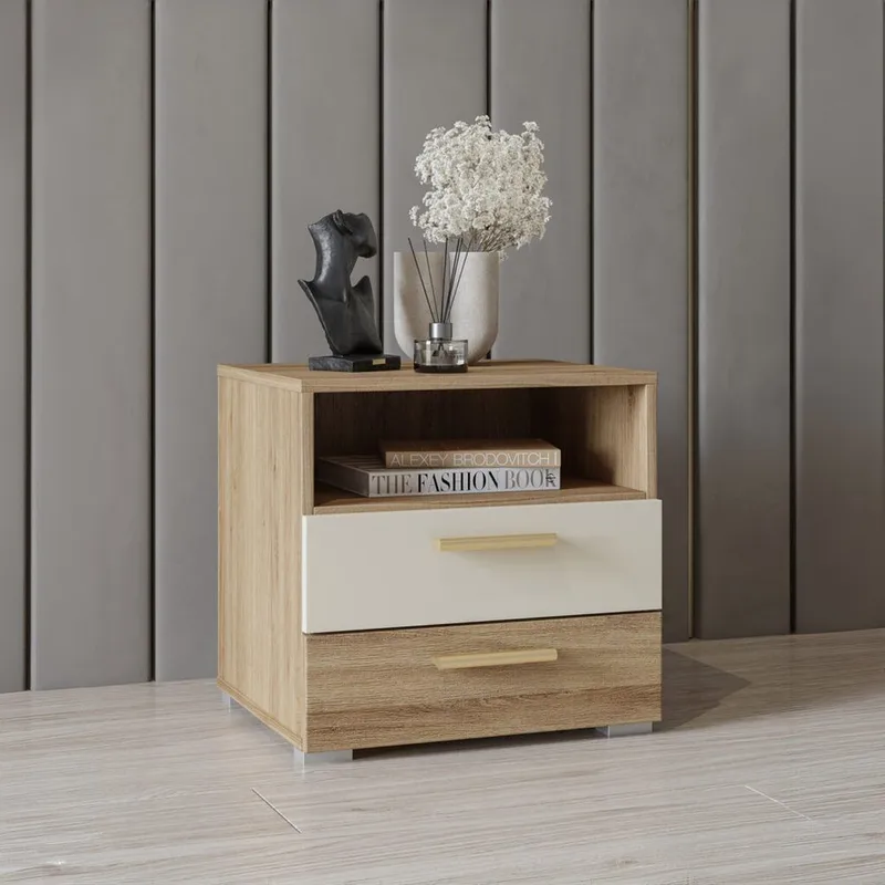 Natbord Vertina med 2 skuffer - Møbler - Borde - Aflastningsbord - Sengebord