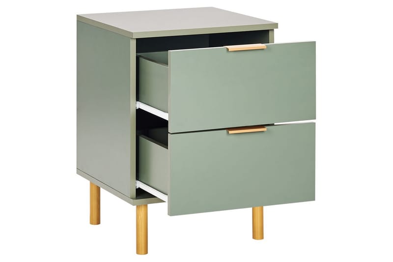 Natbord Walpole Grøn, guld - Grøn, guld - Møbler - Borde - Aflastningsbord - Sengebord