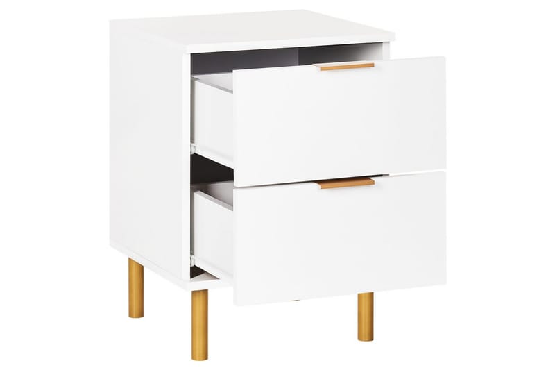 Natbord Walpole Hvid, guld - Hvid, guld - Møbler - Borde - Aflastningsbord - Sengebord
