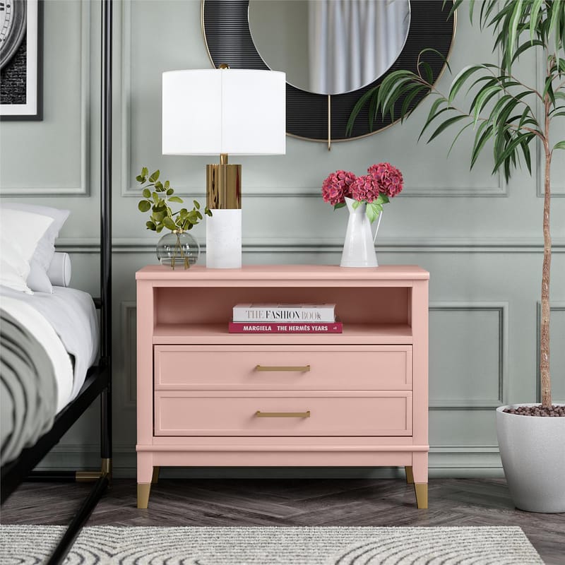 Natbord Westerleigh Lys Grøn - Lys Pink - Møbler - Borde - Aflastningsbord - Sengebord