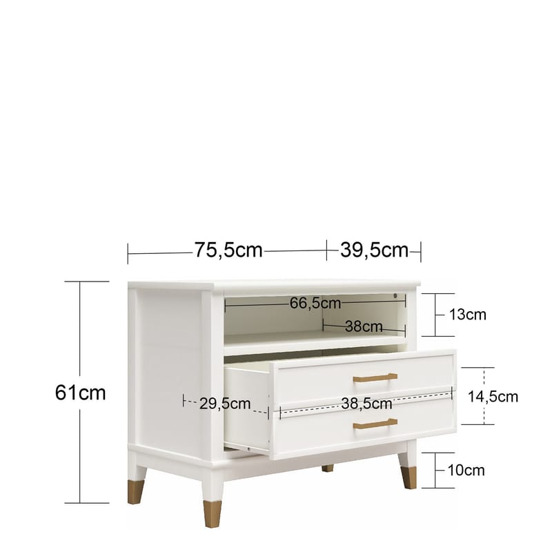 Natbord Westerleigh Lys Grøn - Lys Pink - Møbler - Borde - Aflastningsbord - Sengebord