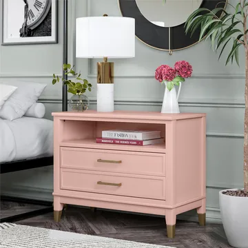 Natbord Westerleigh Lys Grøn - Lys Pink - Møbler - Borde - Aflastningsbord - Sengebord
