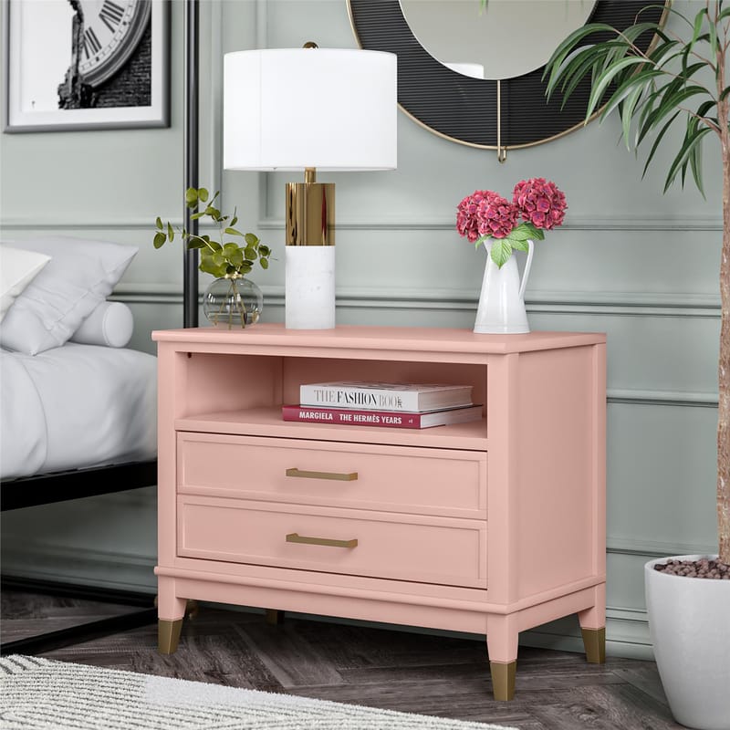 Natbord Westerleigh Lys Grøn - Lys Pink - Møbler - Borde - Aflastningsbord - Sengebord