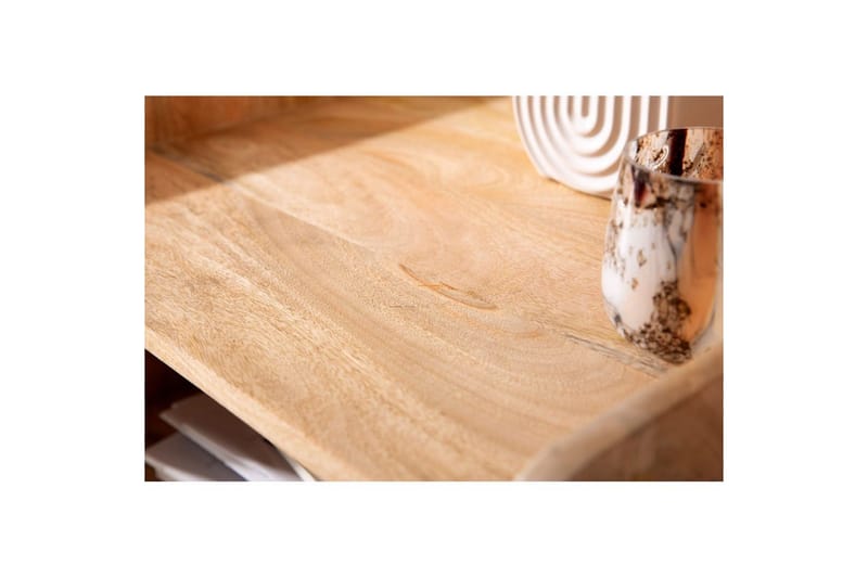 Natbord Wohnling Massivt Mangotræ med 1 Skuffe En Opbevaringsbakke med Wienerflet - Møbler - Borde - Aflastningsbord - Sengebord