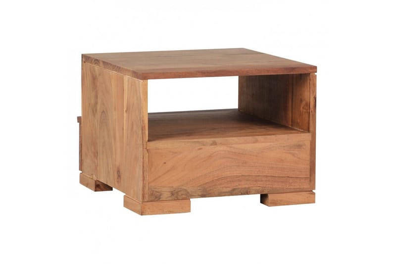 Natbord Wohnling Massivt træ med skuffe og hylde i et lavt design i landhusstil Akacietræ - Akacietræ - Møbler - Borde - Aflastningsbord - Sengebord