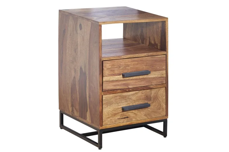 Natbord Wohnling Massivt træ til kontinentalsenge med 2 skuffer opbevaringshylde landstil, undefined