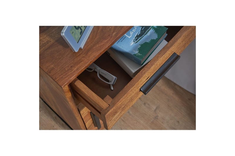 Natbord Wohnling Massivt træ til kontinentalsenge med 3 skuffer 1 dør landstil - Møbler - Borde - Aflastningsbord - Sengebord