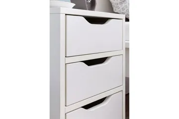 Natbord Wohnling med 3 skuffer i et simpelt, moderne design til boxmadras Hvid - Hvid - Møbler - Borde - Aflastningsbord - Sengebord