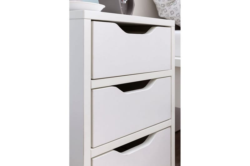 Natbord Wohnling med 3 skuffer i et simpelt, moderne design til boxmadras Hvid - Hvid - Møbler - Borde - Aflastningsbord - Sengebord