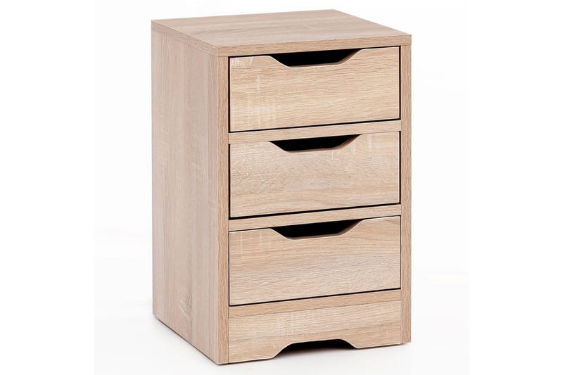 Natbord Wohnling med 3 skuffer i et simpelt, moderne design til boxmadras Sonoma - Sonoma - Møbler - Borde - Aflastningsbord - Sengebord
