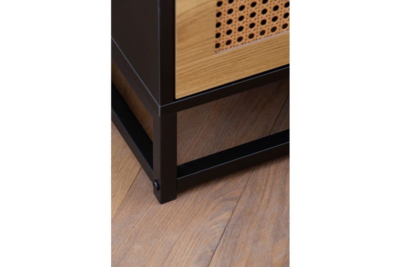 Natbord Wohnling Solidt mangotræ med 2 skuffer med wienerflet i et industrielt look - Møbler - Borde - Aflastningsbord - Sengebord