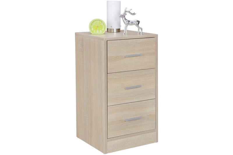 Natbord Wohnling til boksmadras, 68 cm høj og 3 skuffer i et moderne look Sonoma, Sonoma