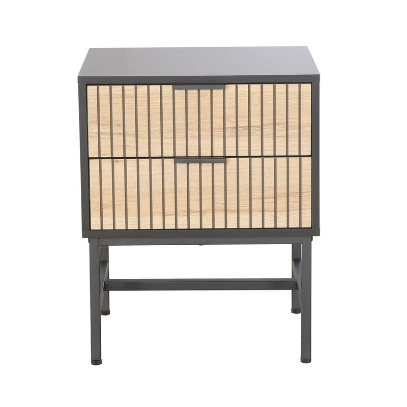 Natbord/sidebord HOME4YOU Helve 40x36x60 cm Melamin - sort / lyst træ - Møbler - Borde - Aflastningsbord - Sengebord