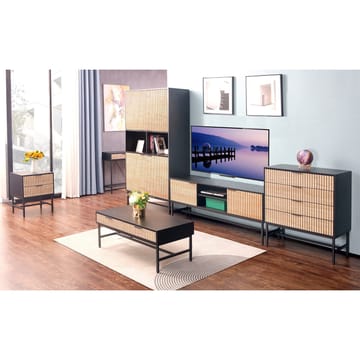 Natbord/sidebord HOME4YOU Helve 40x36x60 cm Melamin - sort / lyst træ - Møbler - Borde - Aflastningsbord - Sengebord