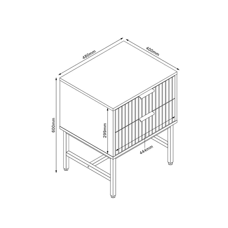 Natbord/sidebord HOME4YOU Helve 40x36x60 cm Melamin - sort / lyst træ - Møbler - Borde - Aflastningsbord - Sengebord