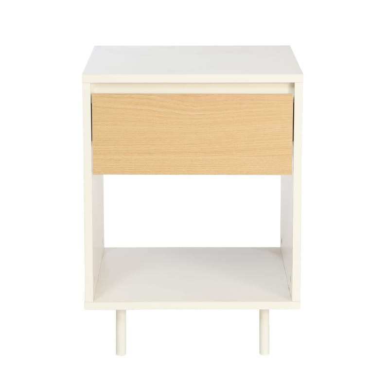 Natbord/sidebord HOME4YOU Herta 40x40x54 cm - lyst træ/hvid - Møbler - Borde - Aflastningsbord - Sengebord