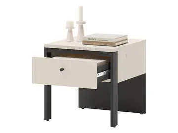 Navron Natbord 40 cm - Beige/Sort - Møbler - Borde - Aflastningsbord - Sengebord