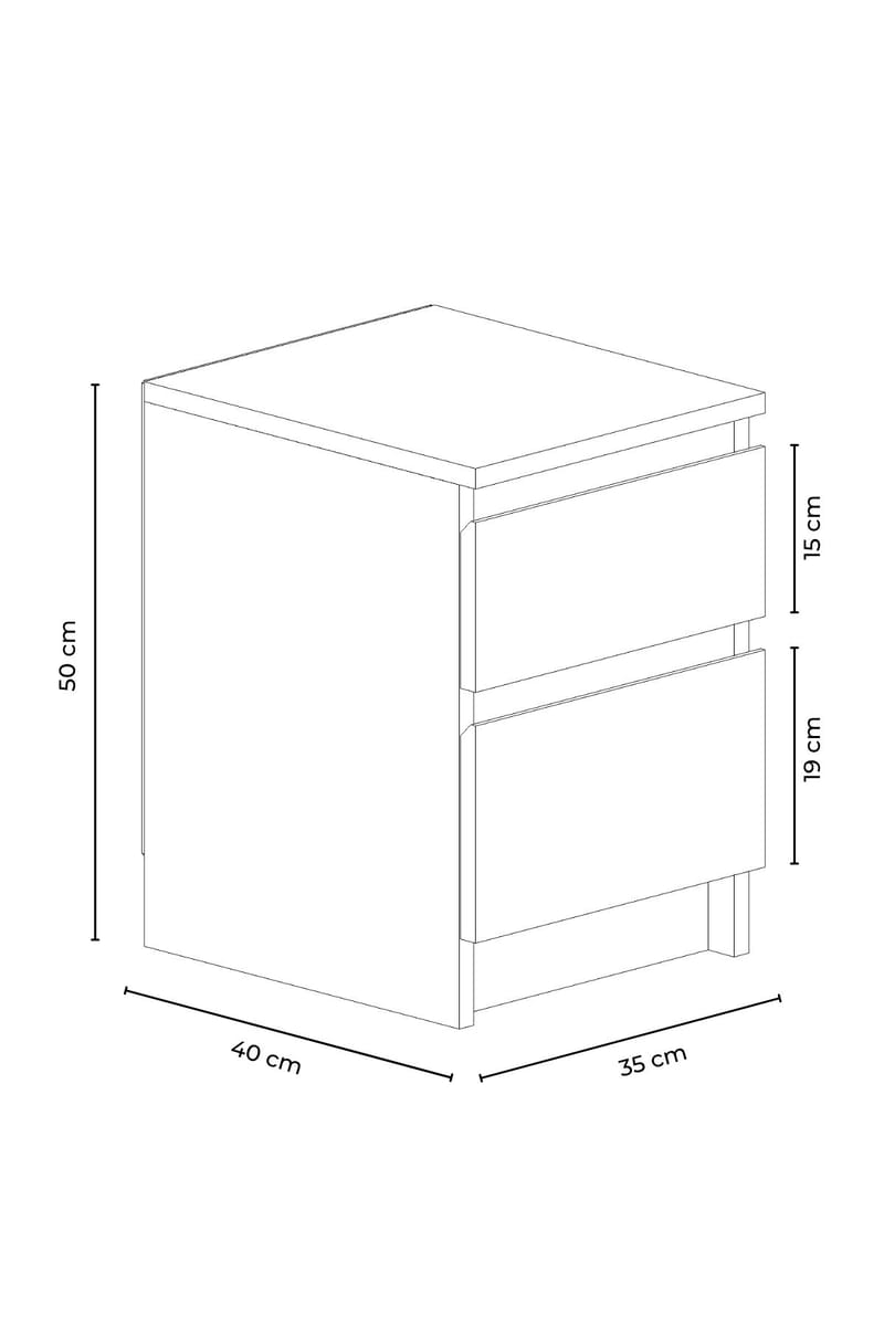 Nightstand Hanah Home Antracit - Møbler - Borde - Aflastningsbord - Sengebord