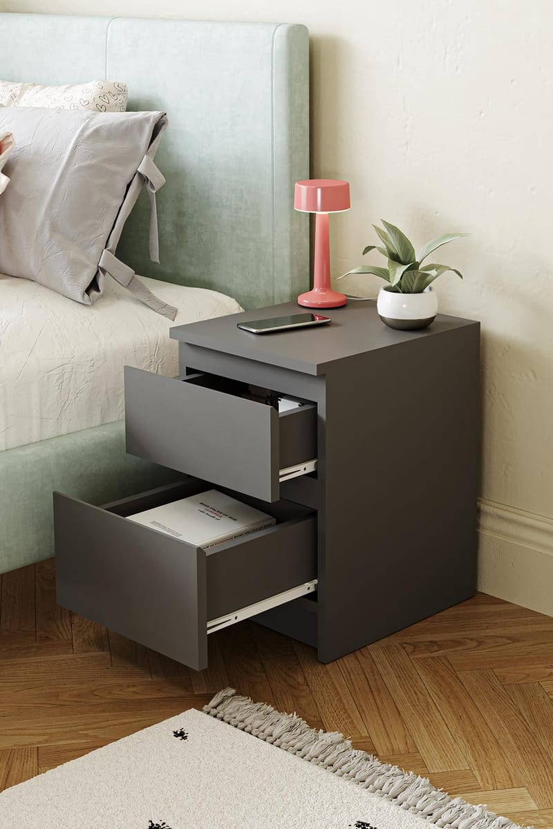 Nightstand Hanah Home Antracit - Møbler - Borde - Aflastningsbord - Sengebord