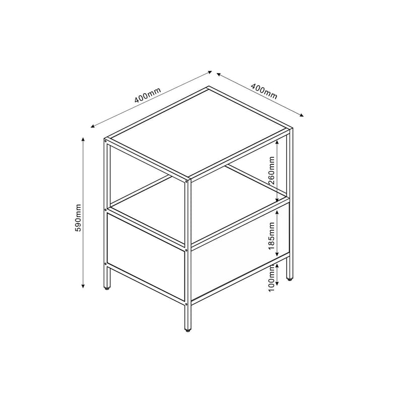 Nightstand/Side Table HOME4YOU - ask/sort - Møbler - Borde - Aflastningsbord - Sengebord