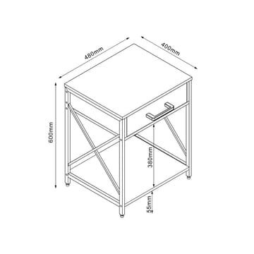 Nightstand/Side Table HOME4YOU - ask/sort - Møbler - Borde - Aflastningsbord - Sengebord