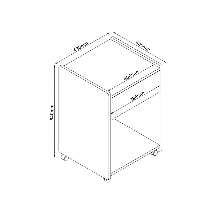 Nightstand/Side Table HOME4YOU - lys træ / beige - Møbler - Borde - Aflastningsbord - Sengebord