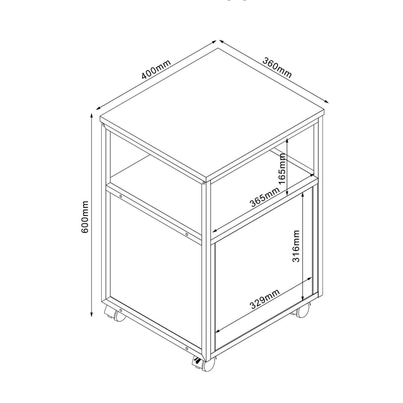 Nightstand/Side Table HOME4YOU - lyst træ - Møbler - Borde - Aflastningsbord - Sengebord