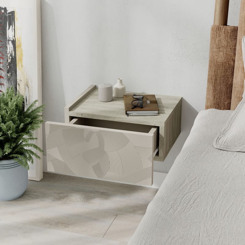 Nilena Sengebord 38 cm - Sandsten Travertin - Møbler - Borde - Aflastningsbord - Sengebord