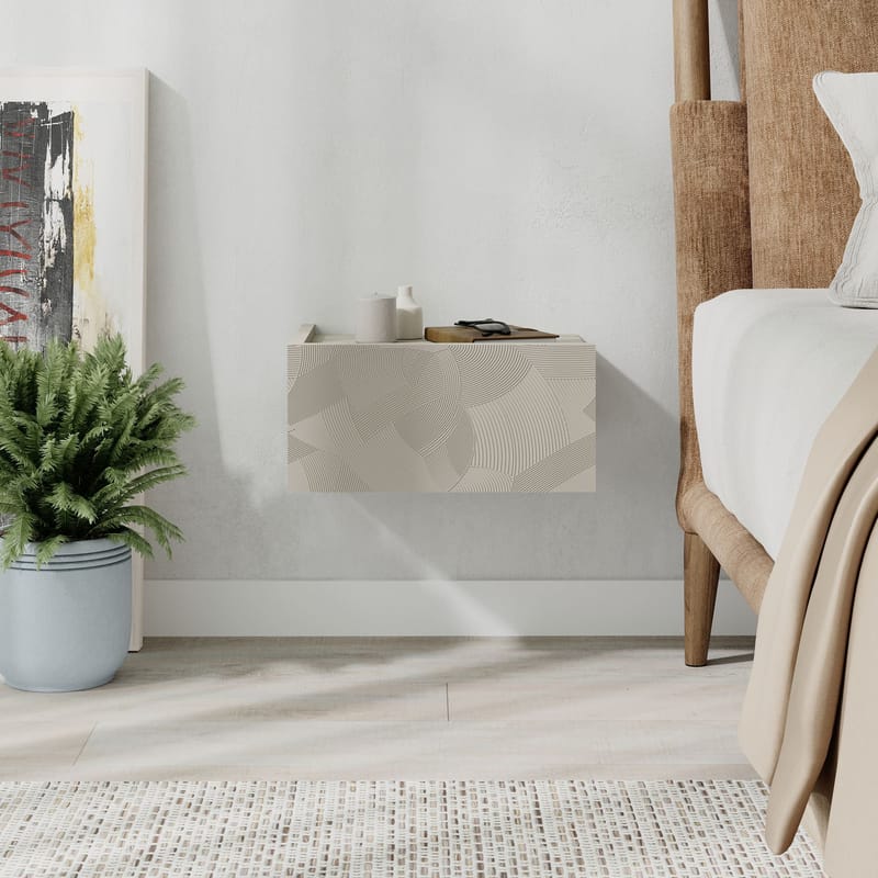 Nilena Sengebord 38 cm - Sandsten Travertin - Møbler - Borde - Aflastningsbord - Sengebord