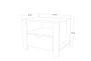 Nordhs Natbord 60 cm - Lysbrun/Hvid - Møbler - Borde - Aflastningsbord - Sengebord