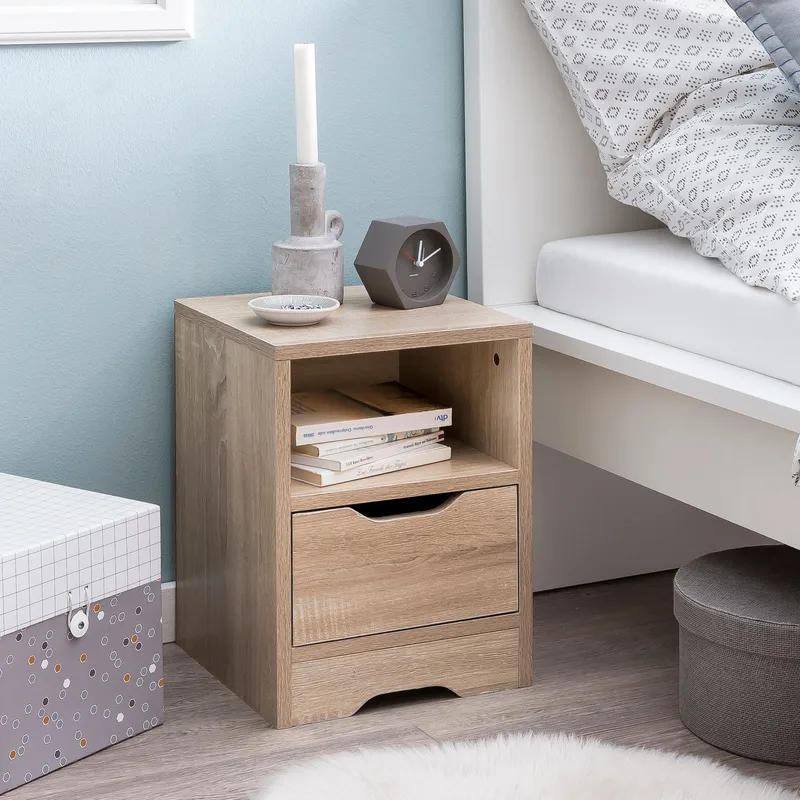 Norira Natbord 31 cm - lys eg - Møbler - Borde - Aflastningsbord - Sengebord