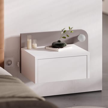 Nosina Sengebord 52 cm - Hvid og lys mokka - Møbler - Borde - Aflastningsbord - Sengebord